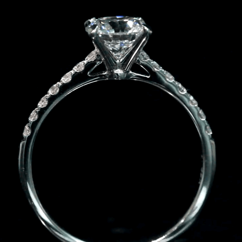 Aureline-Jewelry 1 Carat Lab Grown Diamond Pave Engagement Ring