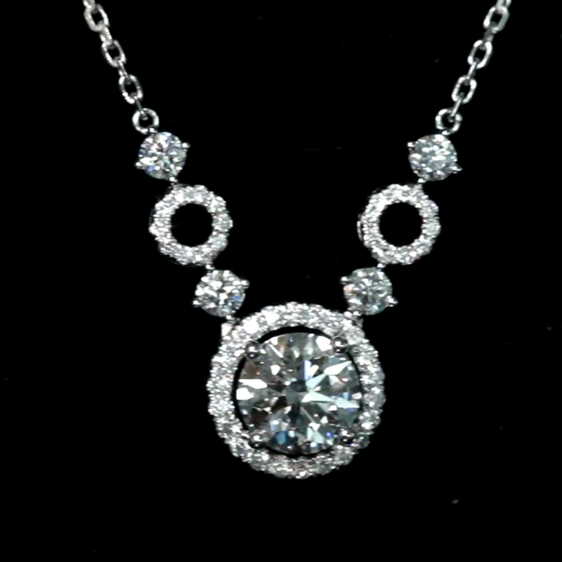 Aureline-Jewelry 1 Carat Round Lab Grown Diamond Necklace