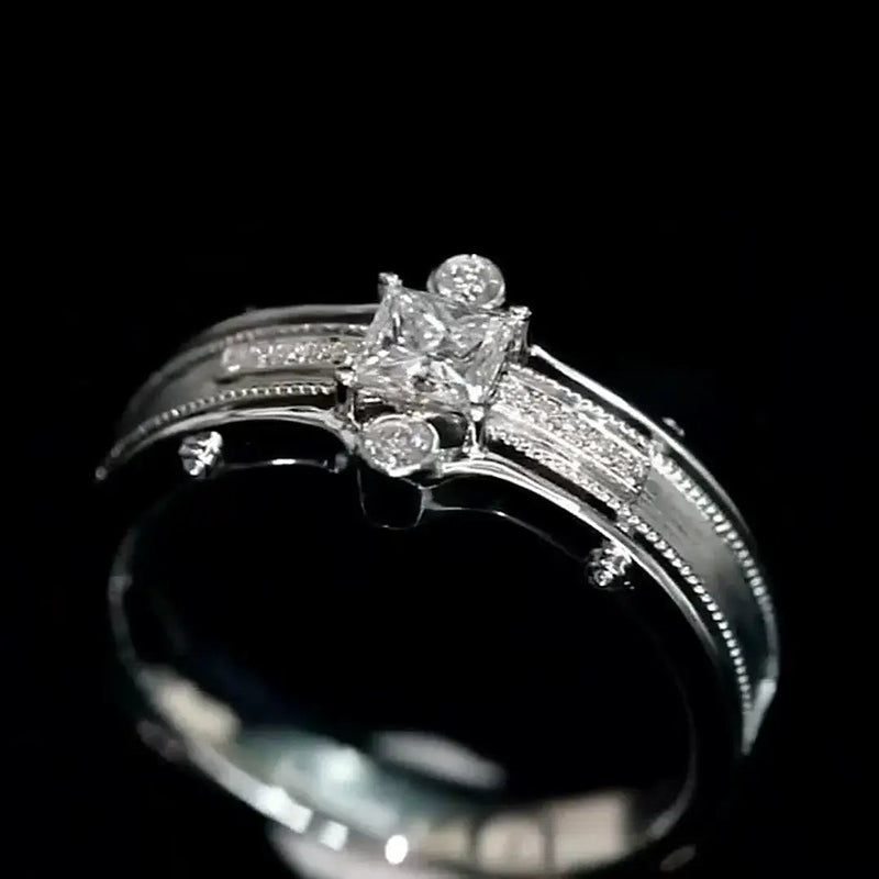Aureline-Jewelry Vintage Princess Cut Lab-Grown Diamond Men's Ring