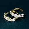 Aureline-Jewelry 5 Stone Round Lab Grown Diamond Hoop Earrings 18K Gold (1.30 Ct. Tw.)