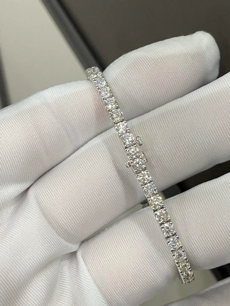 Aureline-Jewelry Round Lab Grown Diamond Tennis Bracelet