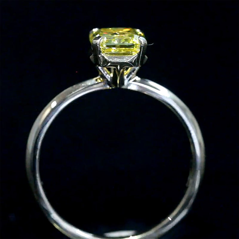 Aureline-Jewelry 1.22 Carat Radiant Fancy Vivid Yellow Lab Grown Diamond Ring