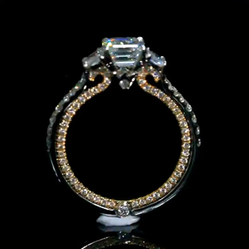 Aureline-Jewelry Vintage 1.5 Carat Asscher Cut Lab Grown Diamond Ring