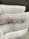 Aureline-Jewelry 1.7ctw Round Lab Diamond Halo Earrings, 2 Ways to Wear