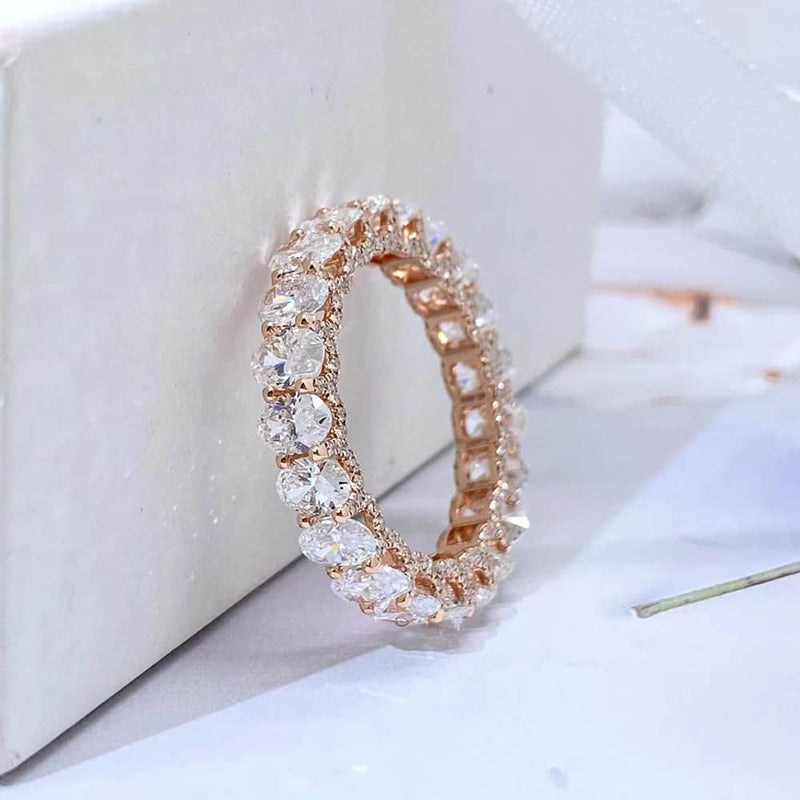 Aureline-Jewelry 4 CTW 21 Stones Oval Lab-Grown Diamond Band Ring