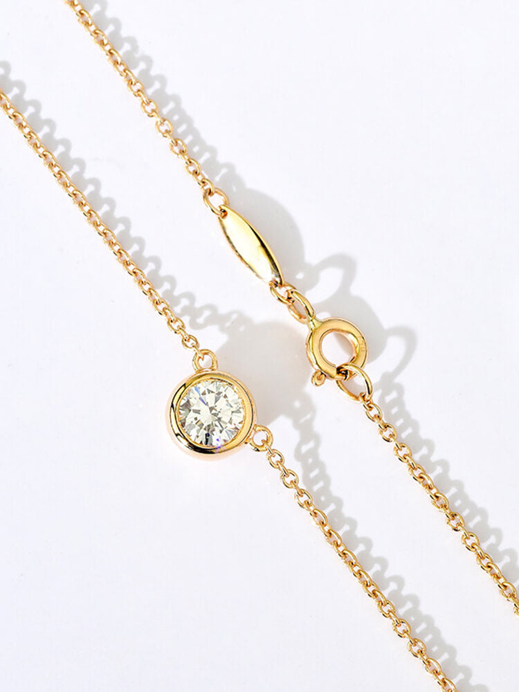 Aureline-Jewelry 0.3CT Solitaire Lab Diamond Bridesmaid Necklace 18K Gold