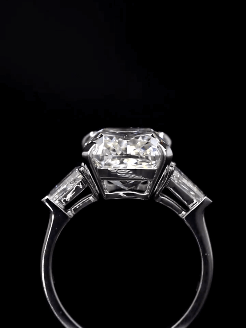 Aureline-Jewelry 5 Carat Cushion Cut Lab-Grown Diamond Three Stone Ring