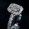 Aureline-Jewelry 0.8 CT Emerald Cut Lab Diamond Halo Ring