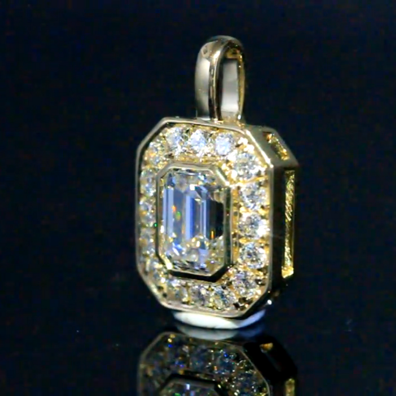Aureline-Jewelry Emerald-Cut Lab Grown Diamond Pendant