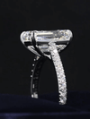 Aureline-Jewelry 5 Carat Emerald Cut Lab Diamond Pave Engagement Ring 18K Gold