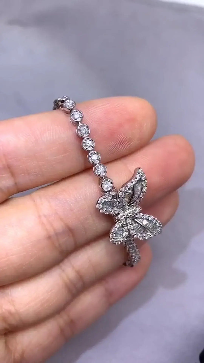 Aureline-Jewelry 1.5 ctw Luxury Butterfly Bracelet with Lab Grown Diamonds