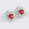 Aureline-Jewelry Lab Grown Diamond and Ruby Stud Earrings 14K Gold