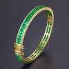 Aureline-Jewelry NOZBO Invisible Set Natural Emerald Double Row Luxury Bangle in 18K Gold