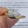 Aureline-Jewelry 2 Carat Pear Lab Grown Diamond East West Engagement Ring
