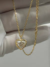 Aureline-Jewelry 1.5 Carat Heart Shape Lab Diamond Solitaire Women Necklace 18K Gold Bezel Set