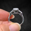 Aureline-Jewelry 2.5 CT Emerald Cut Lab Diamond Three Stone Ring