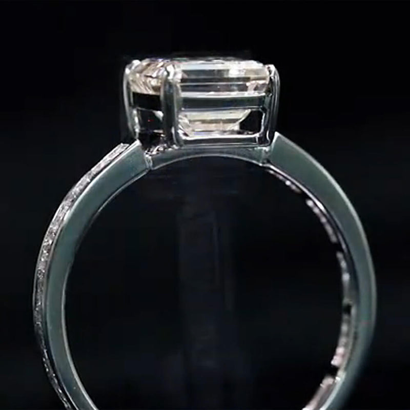 Aureline-Jewelry 2 Carat Asscher Cut Lab Diamond Engagement Ring 18k Gold