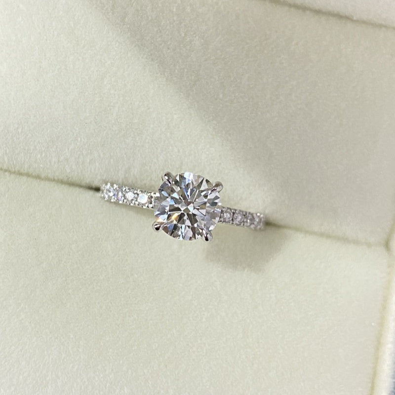 Aureline-Jewelry Pave Round Lab Diamond Engagement Ring