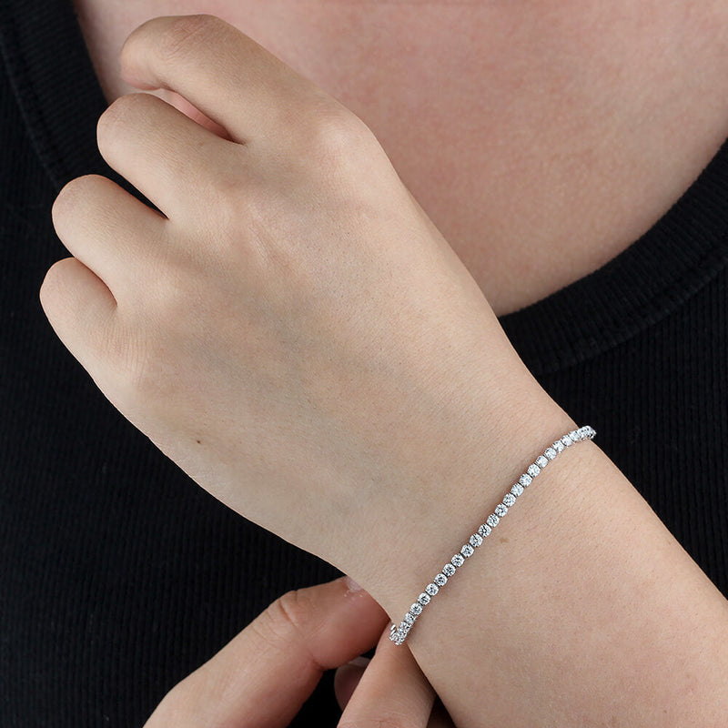 Aureline-Jewelry Lab Grown Diamond Tennis Bracelet In 925 Silver(2.63 Ct. Tw.)