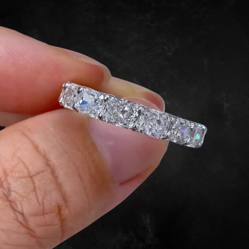 Aureline-Jewelry Half Asscher Cut Half Radiant Cut Lab Diamond Eternity Ring