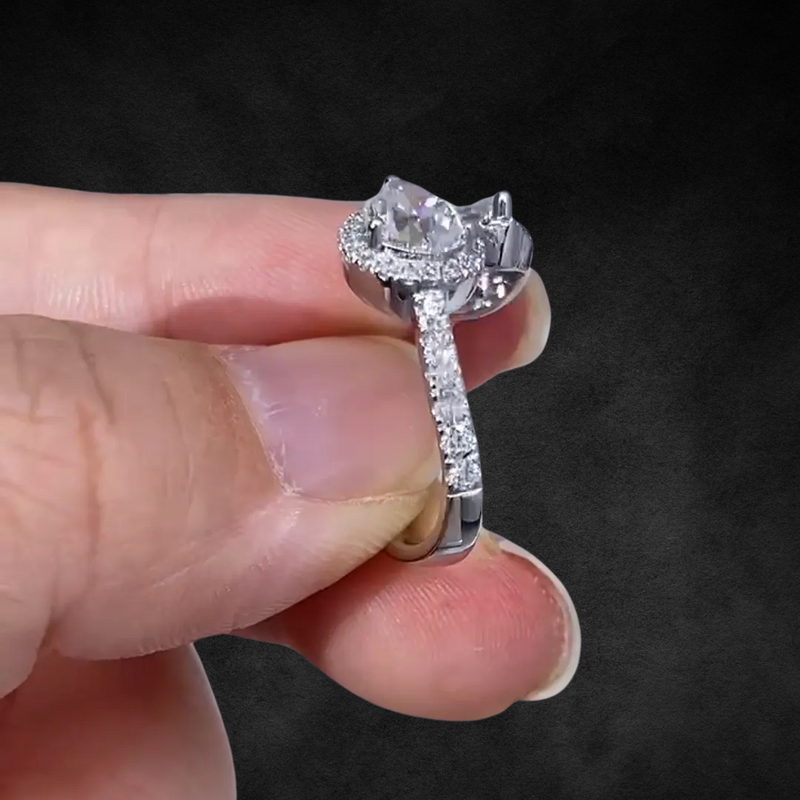 Aureline-Jewelry 2 CTW Double Pear Lab Grown Diamond Two Stone Ring