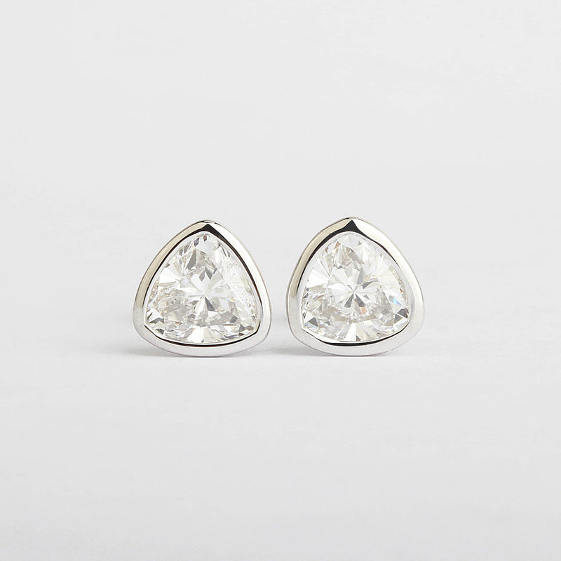 Aureline-Jewelry Bezel Trillion Cut Solitaire Lab-Grown Diamond Studs (1.31 Ct. Tw.)