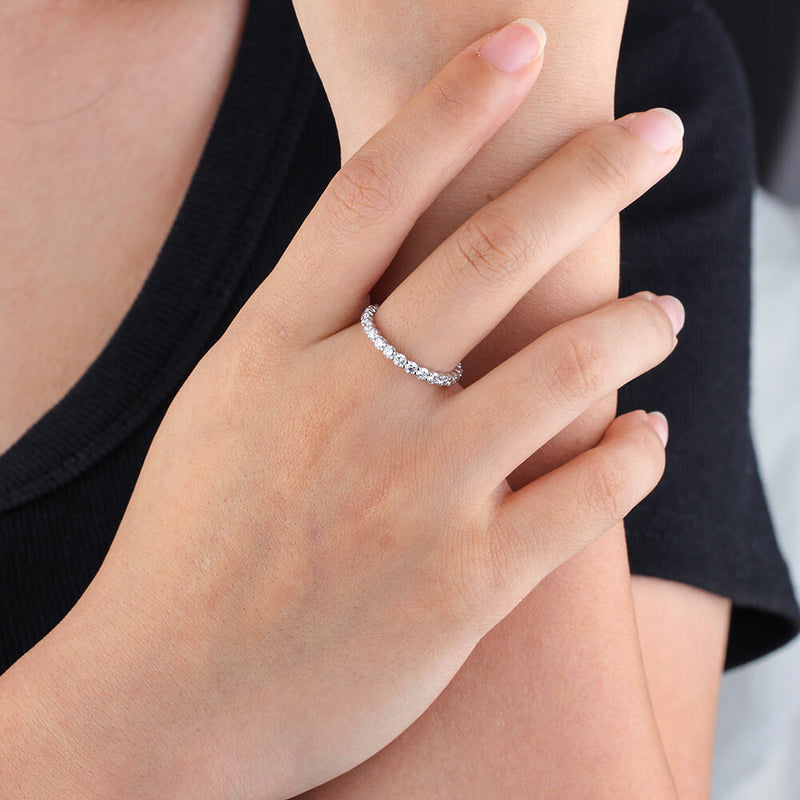 Aureline-Jewelry Lab-Grown Diamond Eternity Ring In 925 Silver