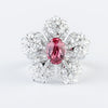 Aureline-Jewelry Lab-Grown Ruby Five-Petal Cocktail Ring In 14K Gold