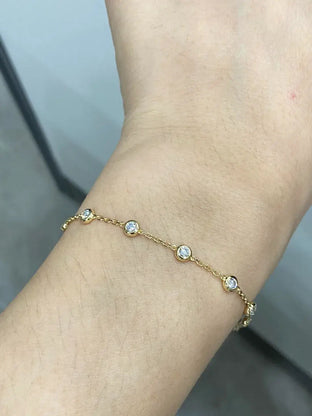 Aureline-Jewelry 0.8Ct.Tw Bezel Lab Grown Diamond Bracelet