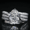 Aureline-Jewelry 3 Carat Oval Lab Diamond Luxurious Ring with Pavé Band In 18K Gold