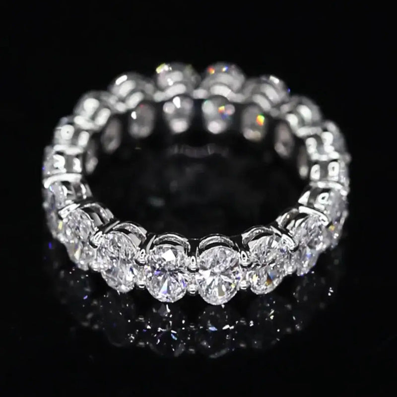 Aureline-Jewelry 4.75 CTW each Oval Cut Lab Grown Diamond Wedding Full Eternity Band