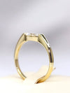 Aureline-Jewelry 0.5 Carat Marquise Half Bezel Solitaire Lab Diamond Ring 18K Gold