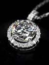 Aureline-Jewelry 5-Carat Lab-Grown Round Diamond Halo Pendant Necklace