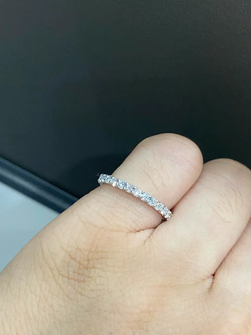 Aureline-Jewelry Round Cut Lab Diamond Eternity Ring White Gold
