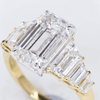 Aureline-Jewelry 4CT Emerald Cut Lab Diamond Seven Stone Ring 18K Gold