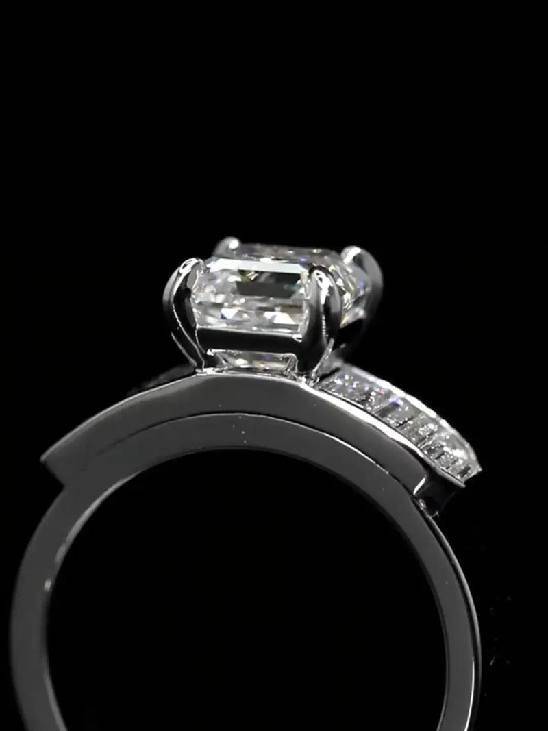 Aureline-Jewelry 2 Carat Asscher Cut Lab Diamond Ring
