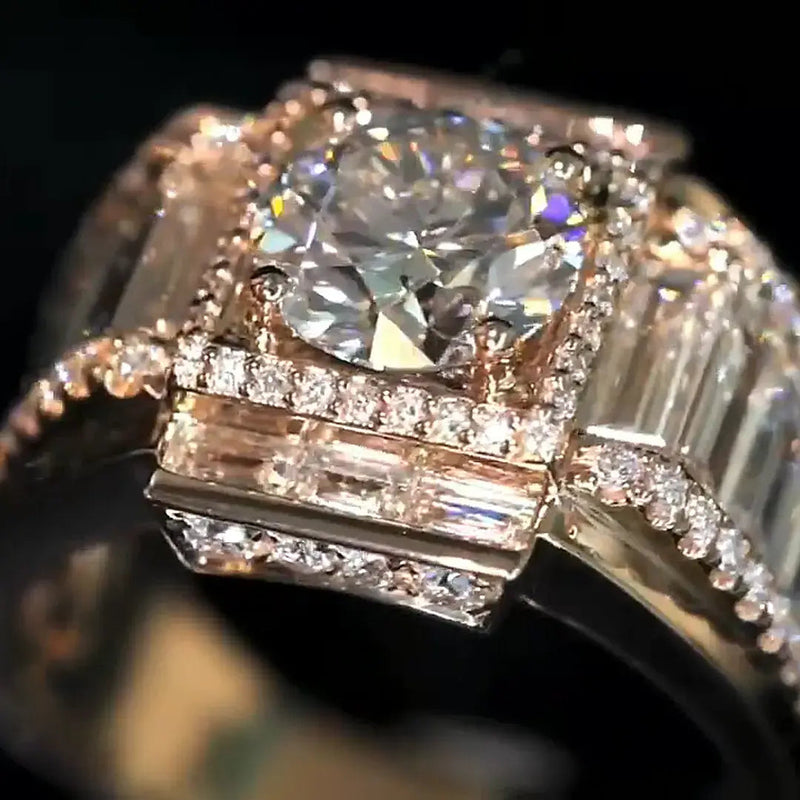 Aureline-Jewelry Luxury Men's Ring Round Cut Lab-Grown Diamond