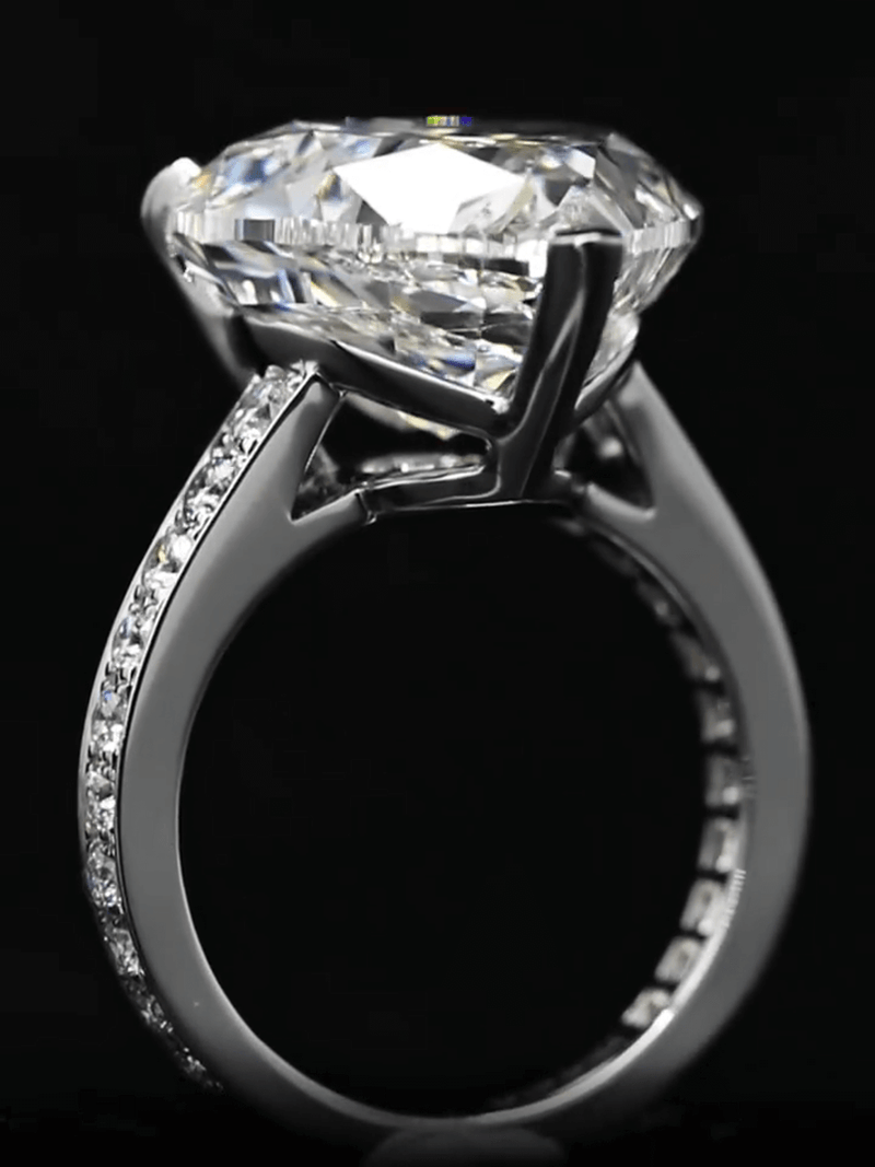 Aureline-Jewelry 10 Carat Heart Shape Lab Grown Diamond Pave Engagement Ring