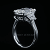 Aureline-Jewelry 7 Carat Emerald Cut Lab Grown Diamond Side Trapezoid Three Stone Diamond Ring