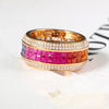 Aureline-Jewelry Natural Sapphire Rainbow Band Invisible-Setting with Diamonds in 18K Gold