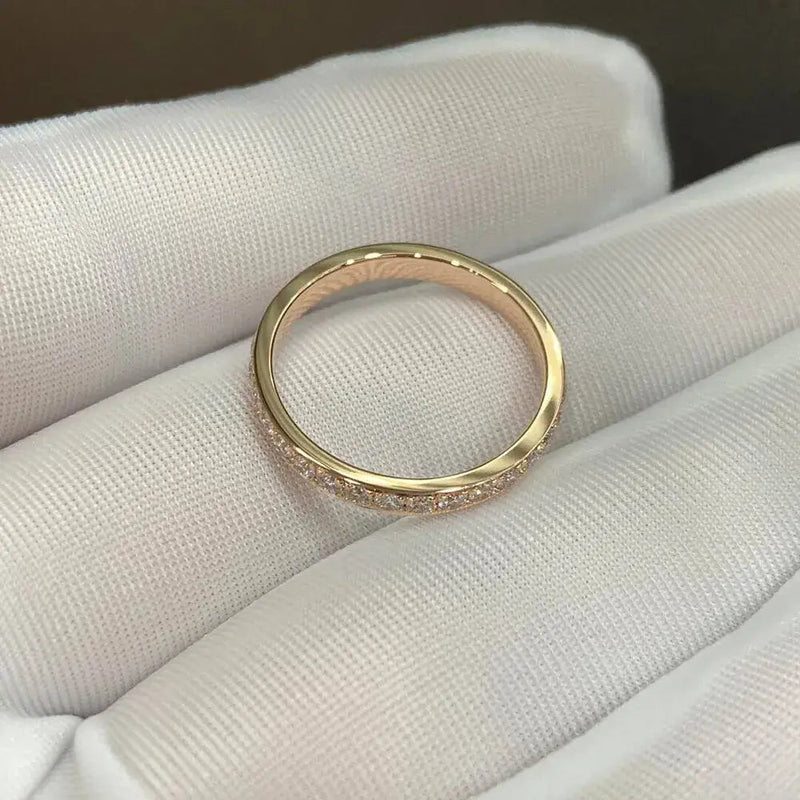 Aureline-Jewelry Round Cut Lab Diamond Eternity Ring 18K Gold