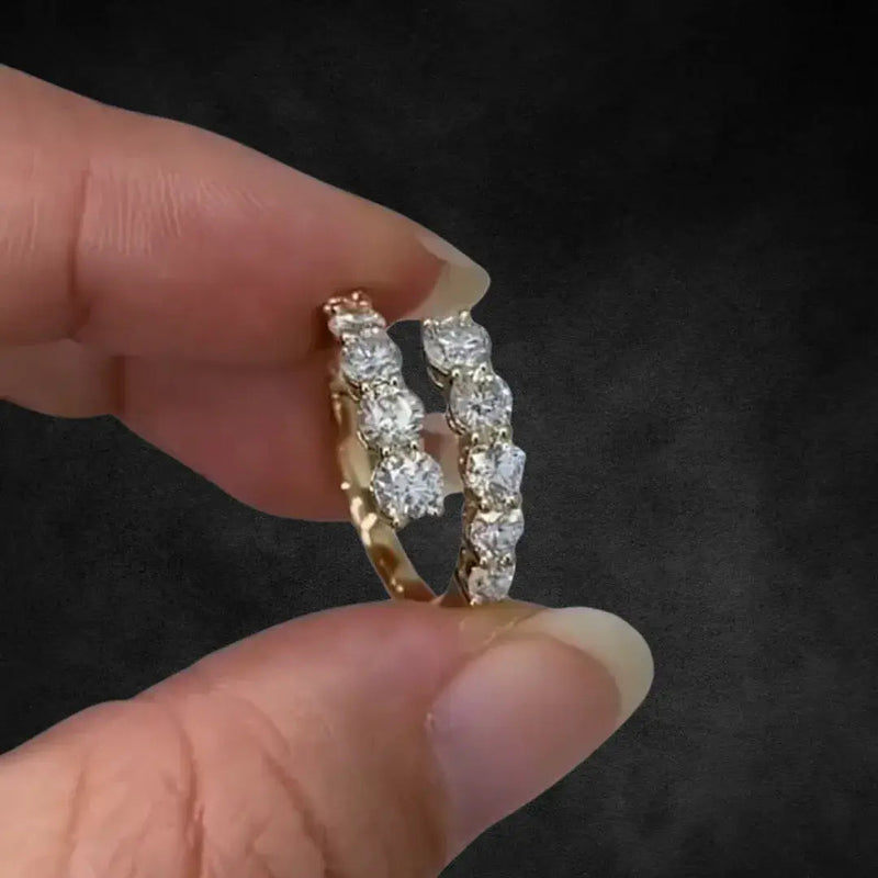 Aureline-Jewelry Open Wrap Round Cut Lab Diamond Ring Bypass Design