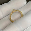 Aureline-Jewelry Vintage Engagement Ring Round Lab Diamond Solitaire Ring Prong Set Anniversary Unique Ring Hand Ribbed