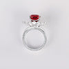 Aureline-Jewelry Lab-Grown Ruby/Emerald and Diamond Ring with White Sapphire In 14k Gold