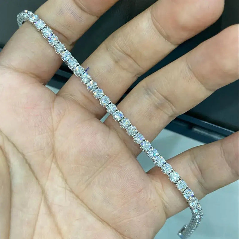 Aureline-Jewelry Each 0.15-carat Round Lab-Grown Diamond Tennis Bracelet 18K Gold