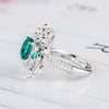 Aureline-Jewelry Lab-Grown Emerald and Diamond Cocktail Ring In 14k Gold