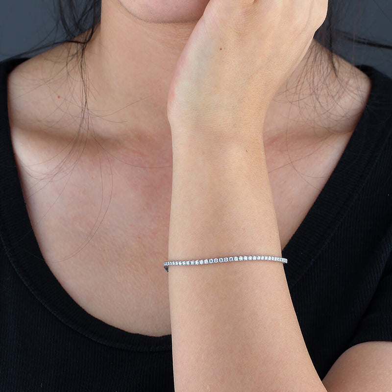 Aureline-Jewelry Lab Diamond Tennis Bracelet In 925 Silver(2.2 Ct. Tw.)