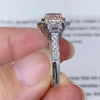 Aureline-Jewelry Radiant Pink Lab Grown Diamond Double Halo Ring