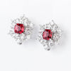Aureline-Jewelry Lab Grown Diamond and Ruby Stud Earrings 14K Gold