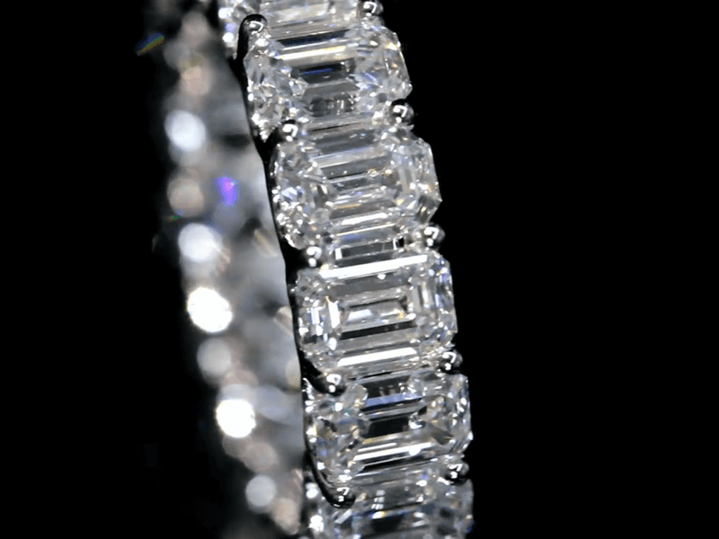 Aureline-Jewelry 18-Stone Emerald-Cut Lab-Grown Diamond Eternity Band – 9Ct. Tw.